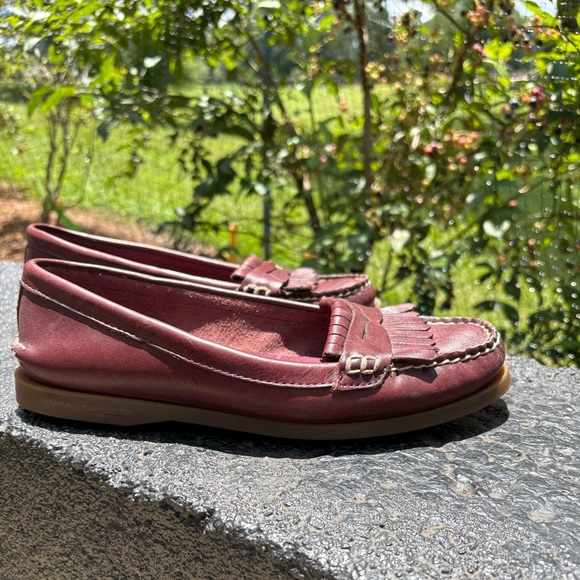 Sperry Burgundy Leather Women’s Classic Loafers Size 8.5 - Picture 3 of 9